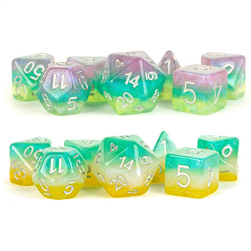 MDG Layer Stardust Resin Polyhedral Dice Set 16mm