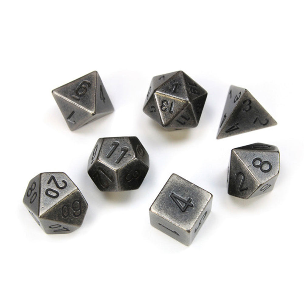  Polyedrisches Chessex-Set mit 7 Würfeln aus Metall