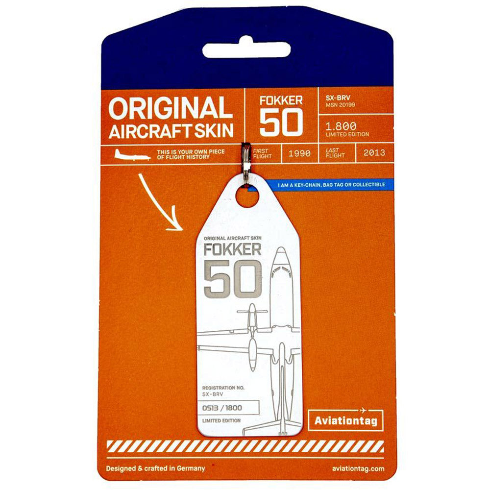 Aviationtag Fokker 50 SAS (White)