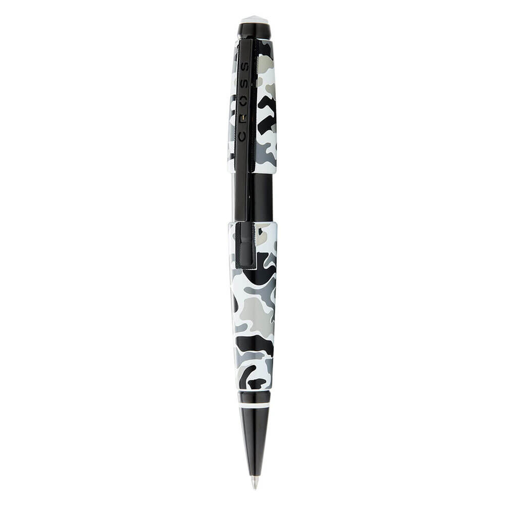 Caneta rollerball de borda cruzada com PVD preto