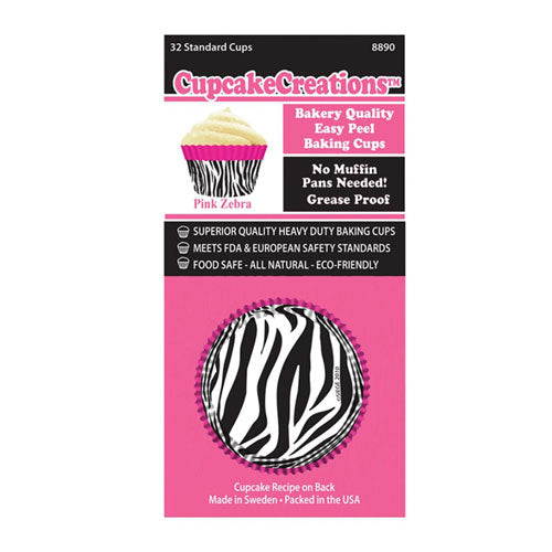 Standard Zebra Cupcake Cups 32pk