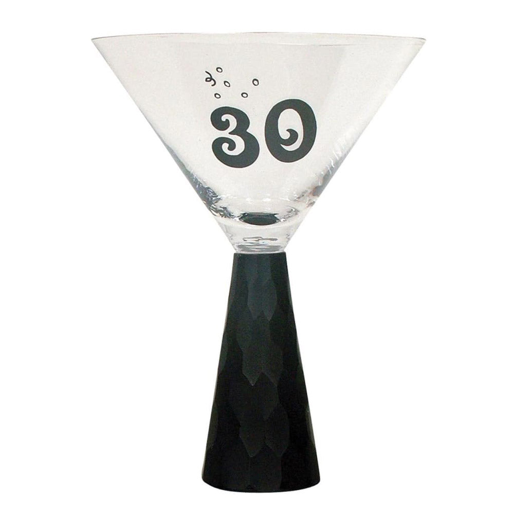 Birthday Stump Martini Glass (Black)