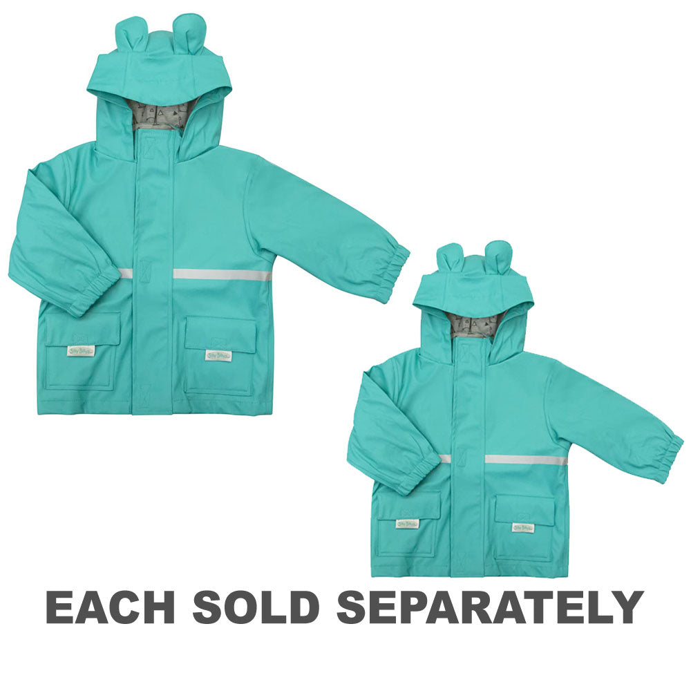 Silly Billyz Waterproof Jacket with Bear Hood (Aqua)