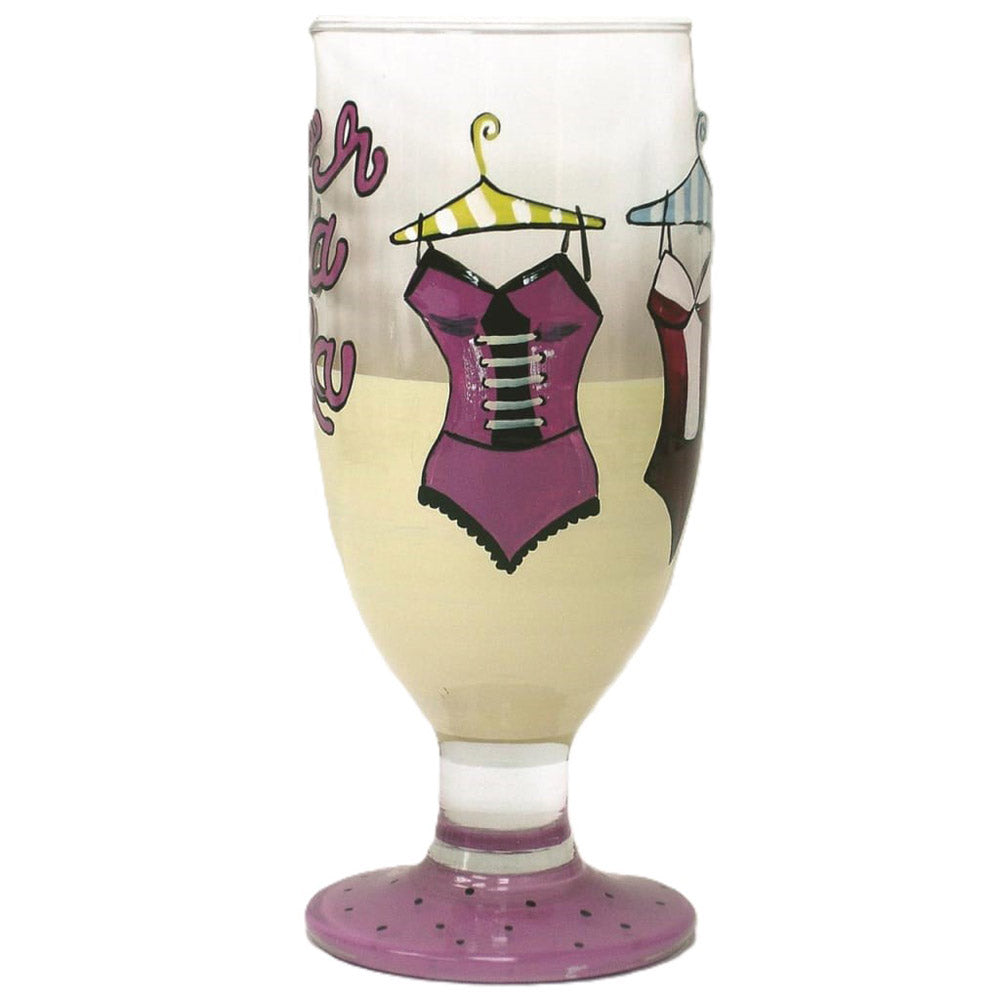 Oooh La La Hand-Painted Long Drinking Glass