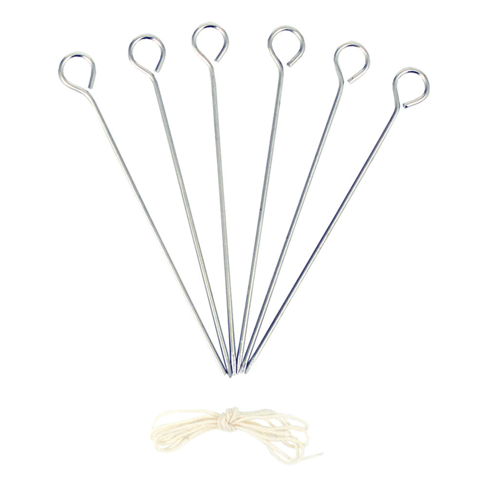 Appetito Stainless Steel Poultry Lacers (Set of 6)