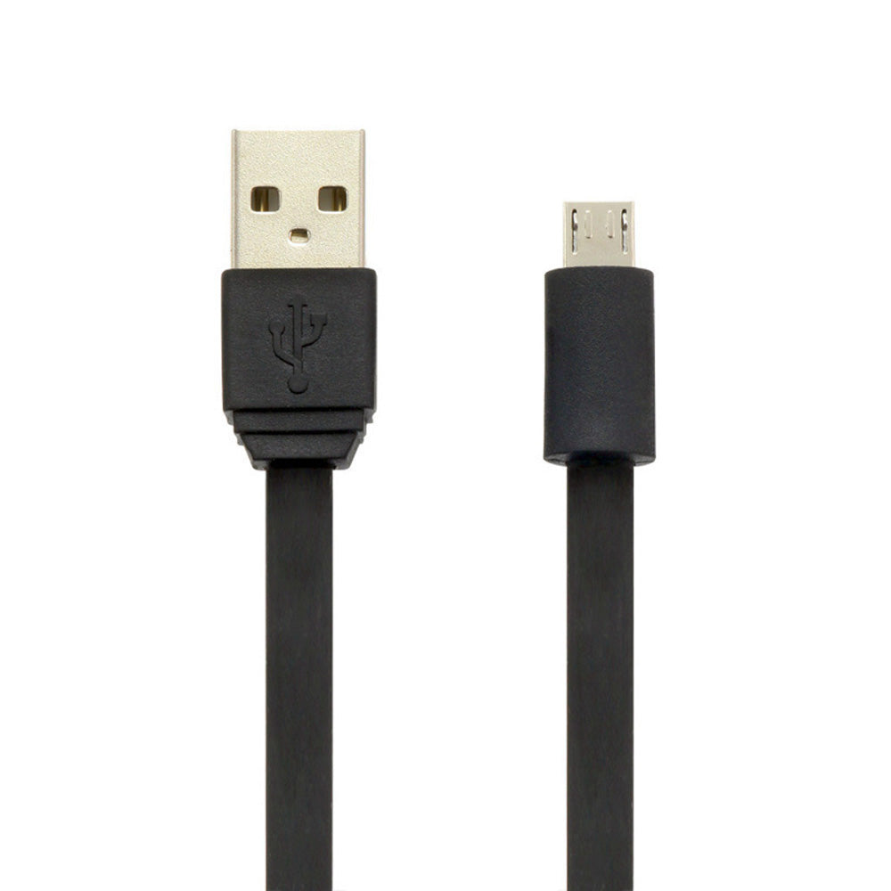 Moki flettet mikro-USB Syngepladskabel (sort)