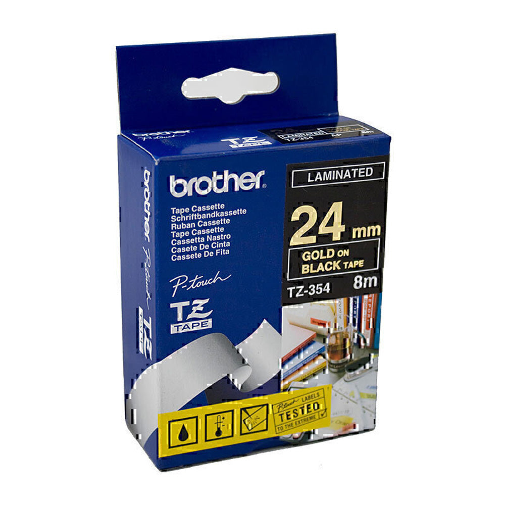 Brother laminado ouro na fita de rotulagem preta