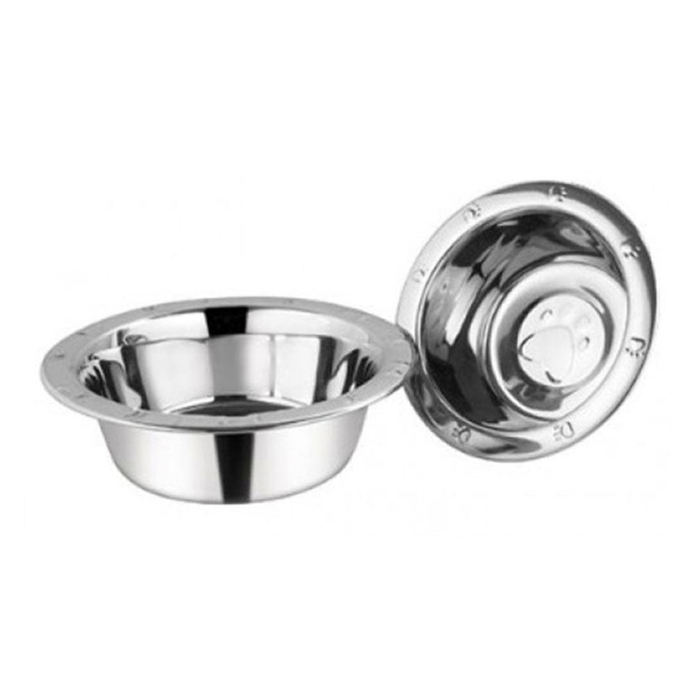 Rustfritt stål Paw Print Dog Bowl