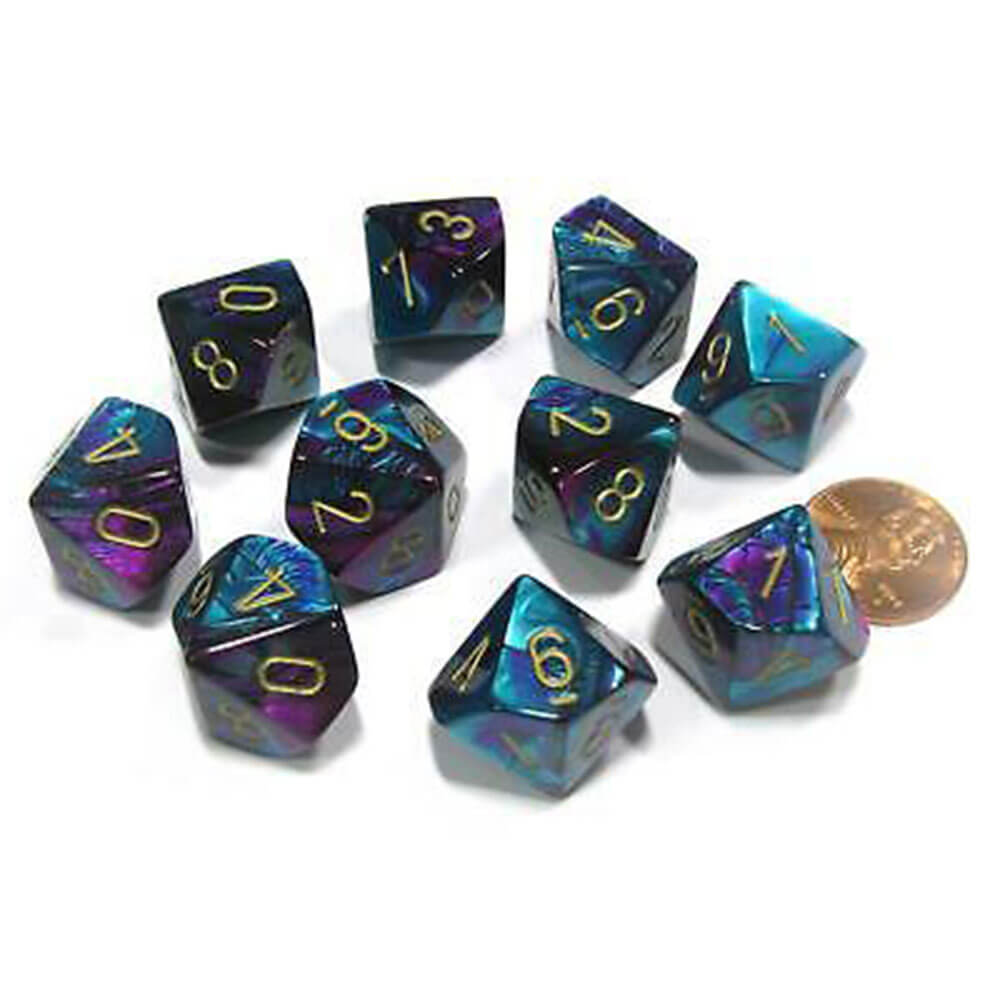 Chessex D10 Polyedral 10-Die Gemini Set