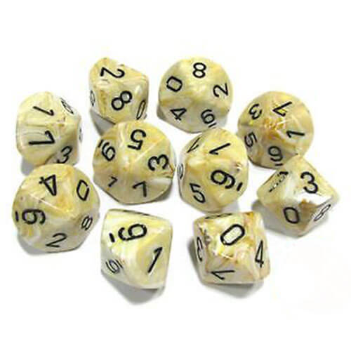 Chessex D10 Polyhedral 10-Die Marble Set