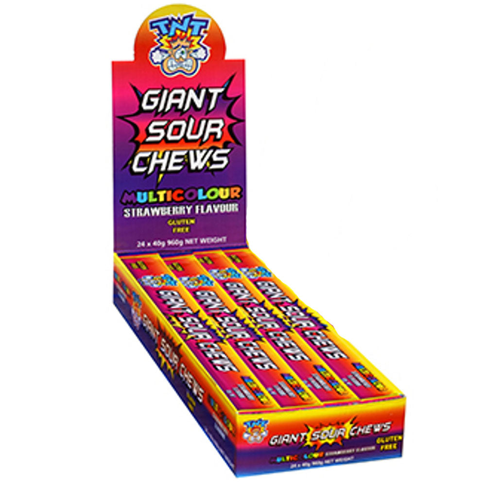 TNT Giant Sour Chew Bars (24x40G)