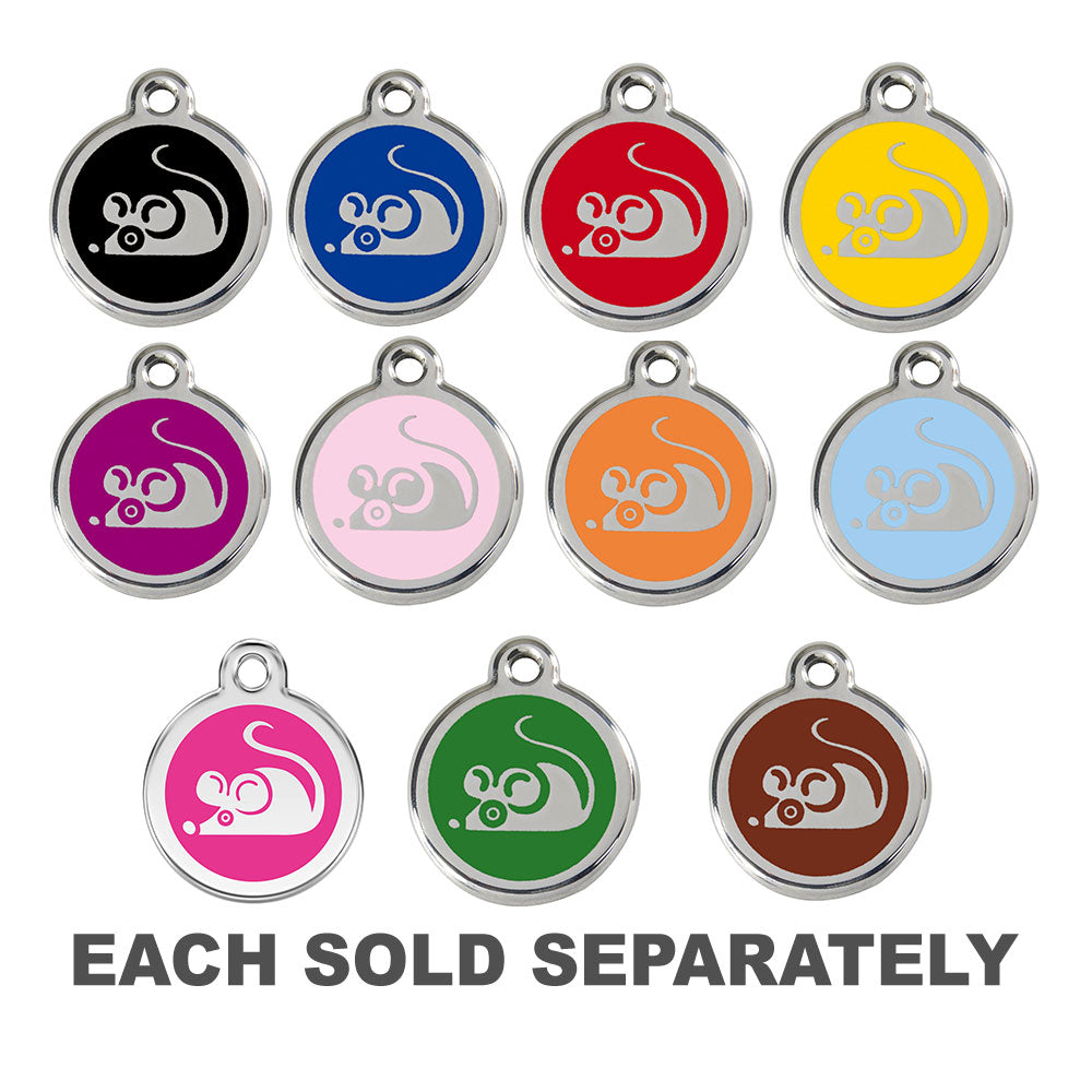 Stainless Steel Mouse Enamel Cat Tags (Small)