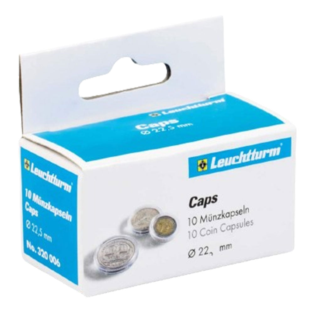 Cápsulas de monedas Leuchtturm 10pk (del tamaño 20-29)