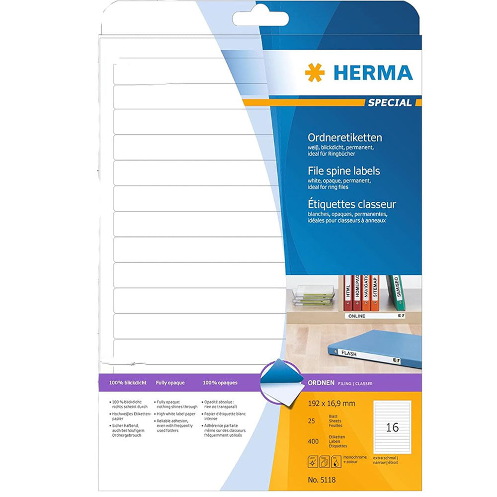 Herma File Spine Labels A4 25pc (vit)