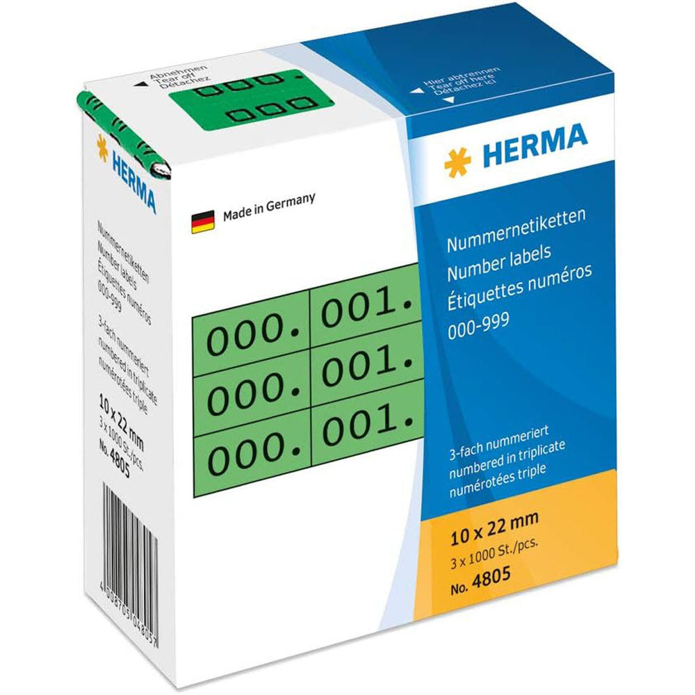 Herma Triplicate Number Etiketter 1000pc (10x22mm)