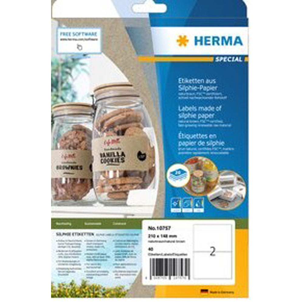 Herma Silphie Paper Labels A4 20pc (Natural)