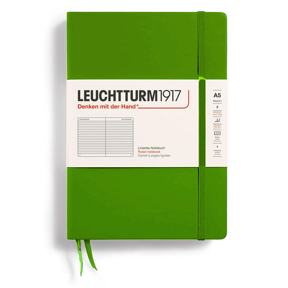 Leuchtturm Hardcover styrede notebook A5 (grøn)