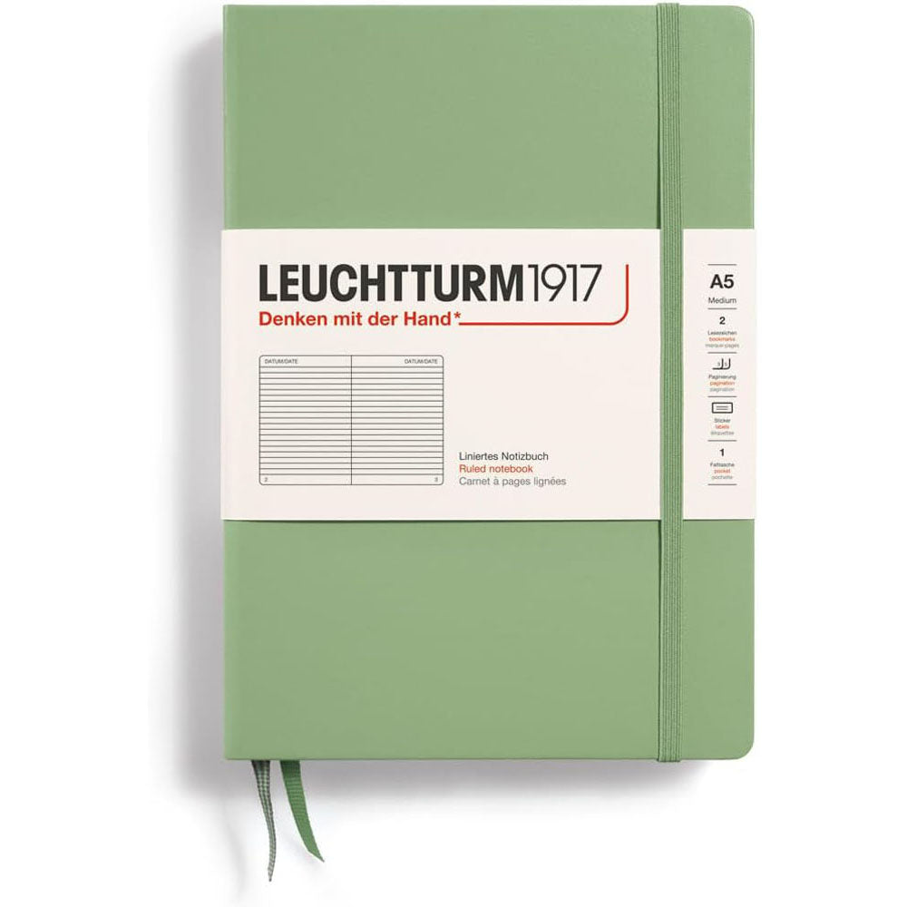 Leuchtturm Hardcover styrede notebook A5 (grøn)