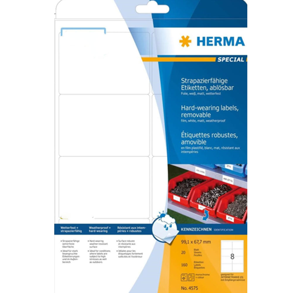 Wyjmowana folia Herma A4 20pc (biała)