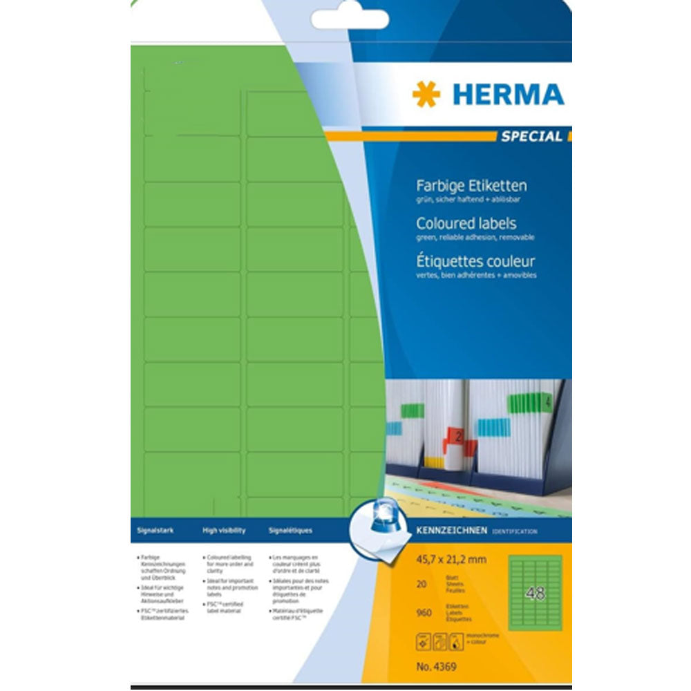 Wyjmowane etykiety Herma A4 20pc (45,7x21,2 mm)