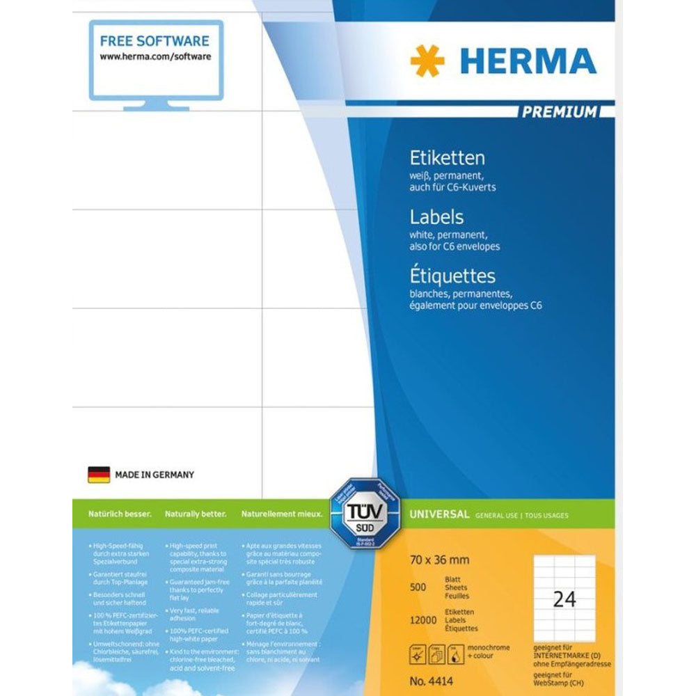 HERMA Premium -mærker A4 70mm 500 pct