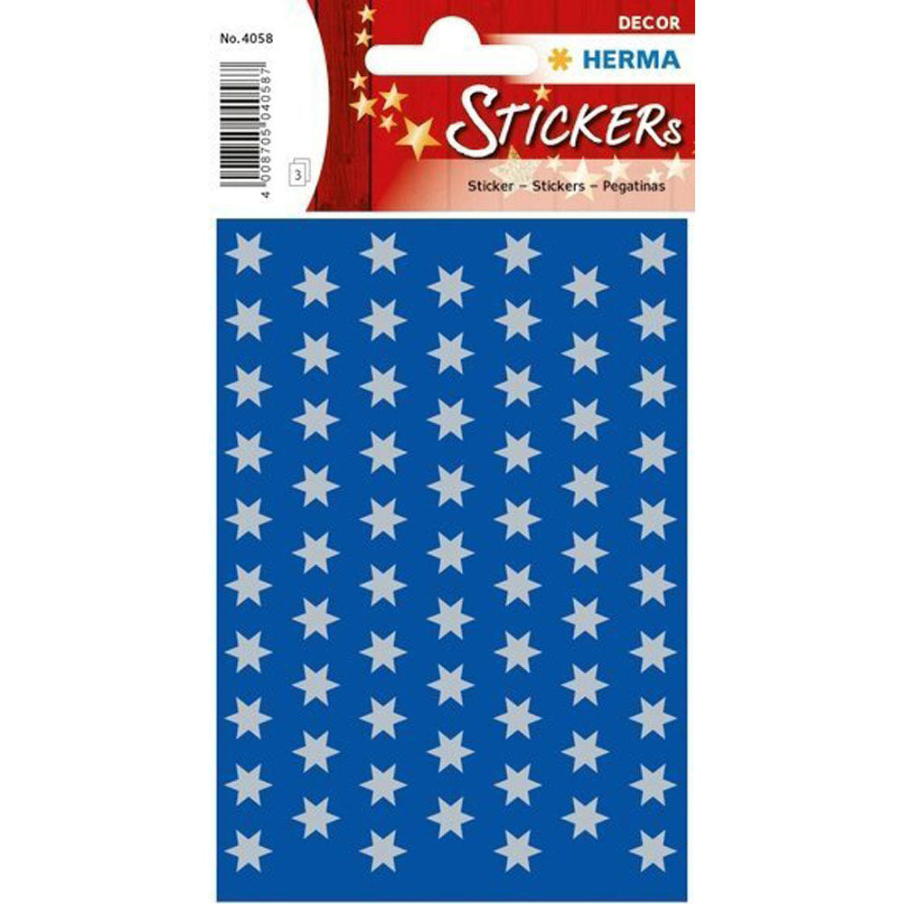 Herma 6-Pointed Stars Sticker Decor 8mm (Silver)