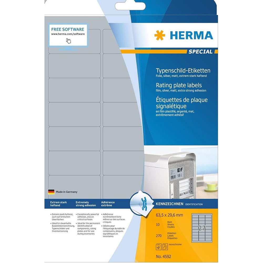 Herma Rating Plate Etykiety A4 10pc (srebrne)