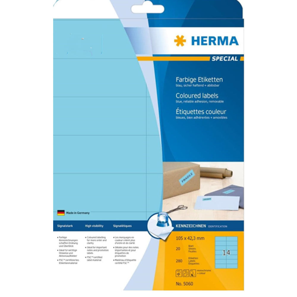 Herma Removable ColoredラベルA4 20pc（105x42.3mm）