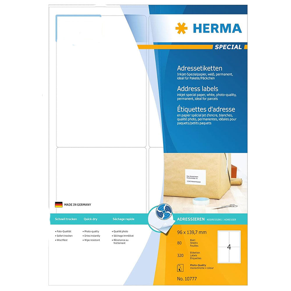 Herma Inkjet Adressetiketter A4 80 st (vit)