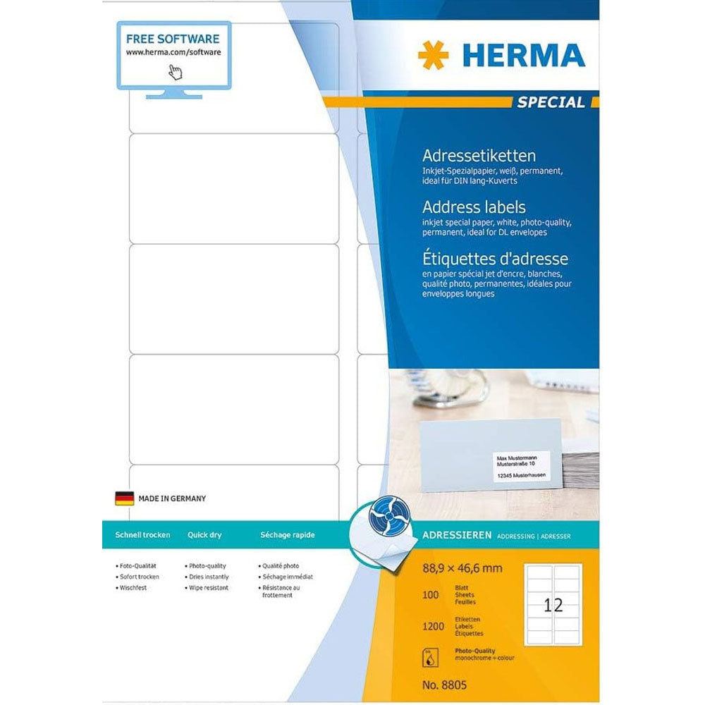 Herma Inkjet Adress Labels A4 100pc