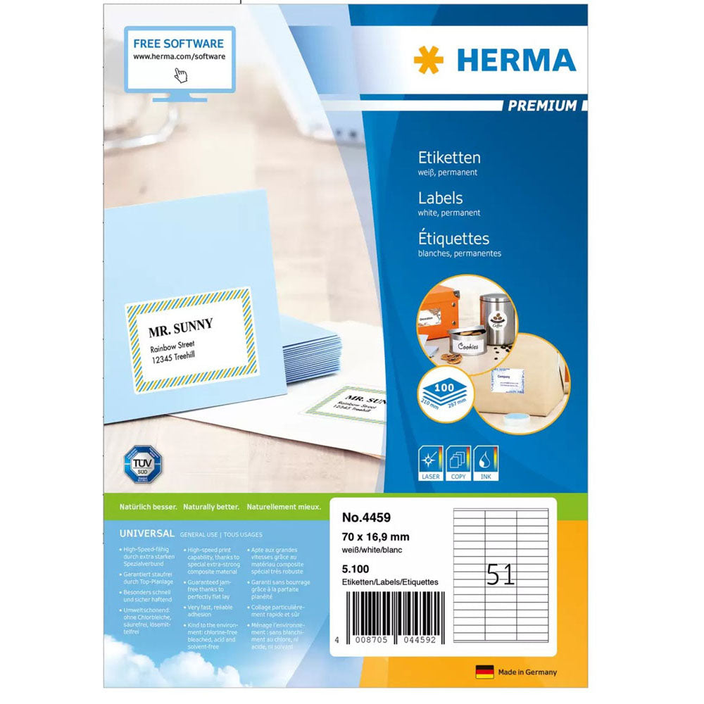 Herma Premium Labels A4 70mm 200pc