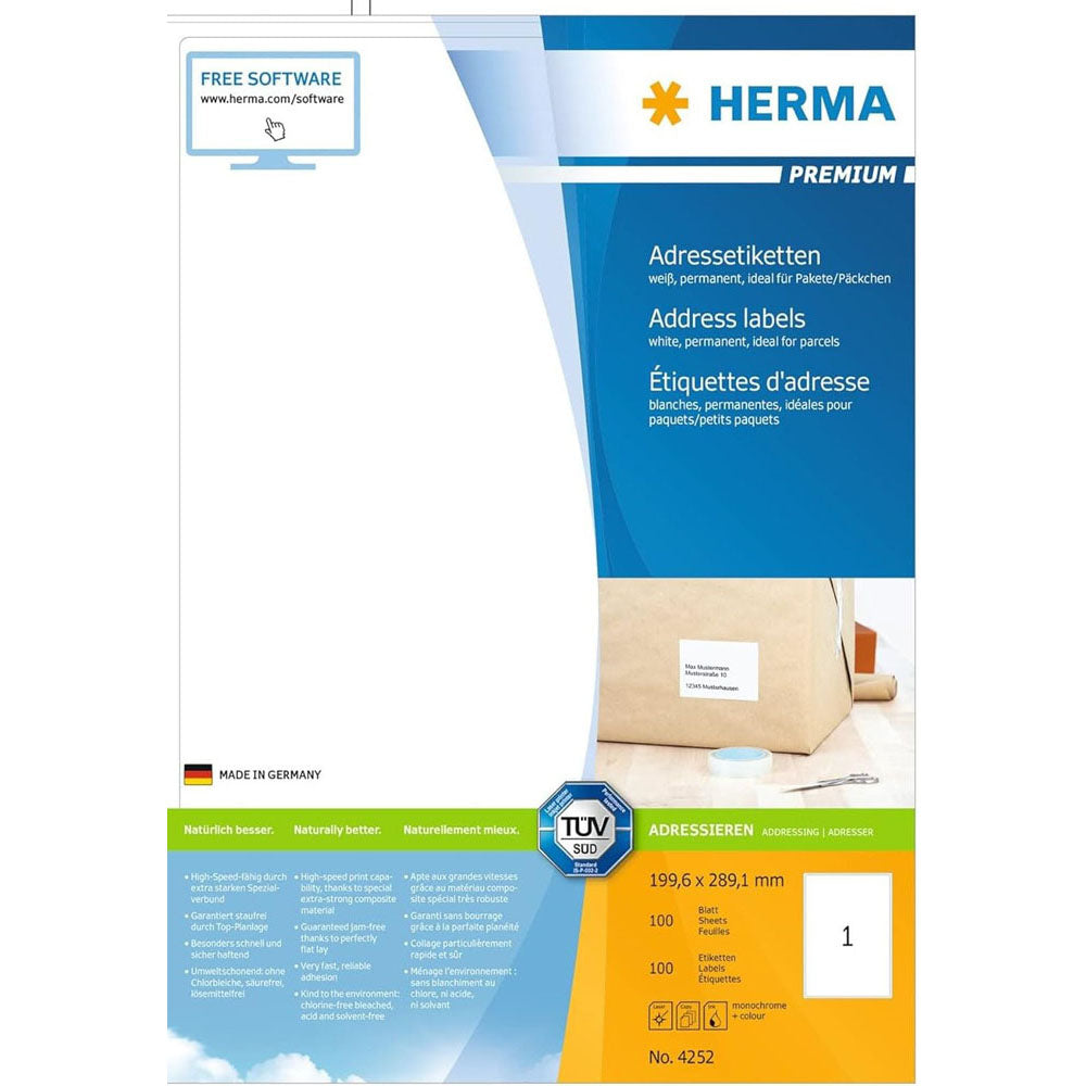 Herma Premium Address Etiketter 199,6mm 100 st