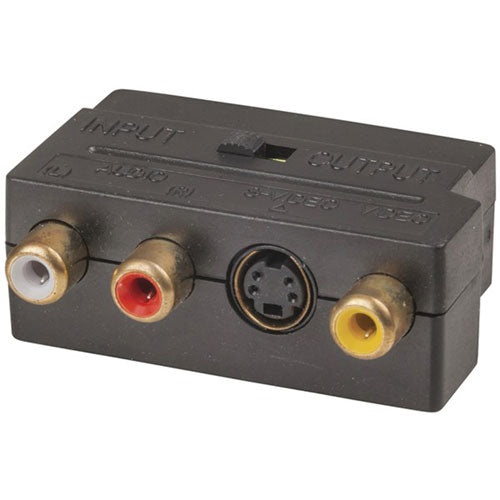 SCART Plug to 3 RCA and S-VHS Socket Adaptor