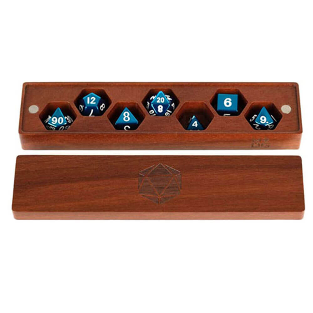 Metalliske terninger GamePremium Wood Dice Vault