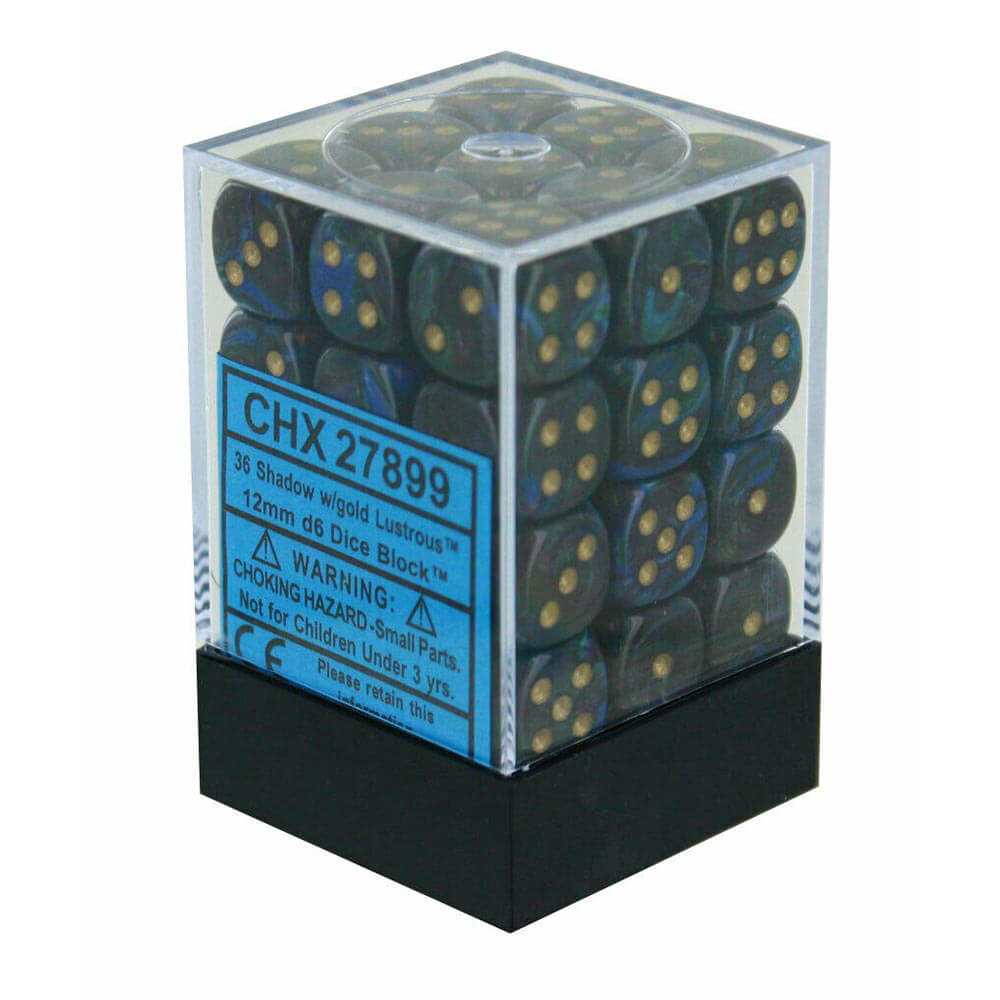 D6 Dice Lustrous 12 mm (36 dés)