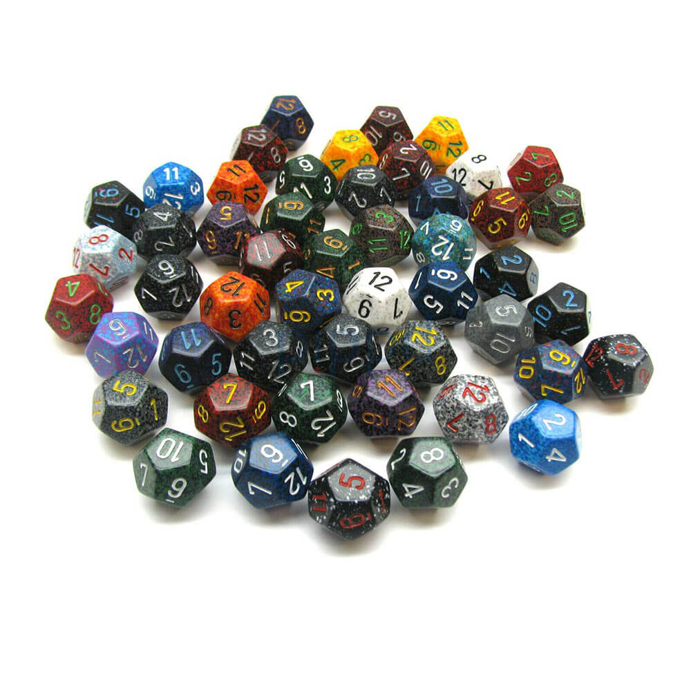 D12 terninger assortert løs polyhedral (50 terninger)