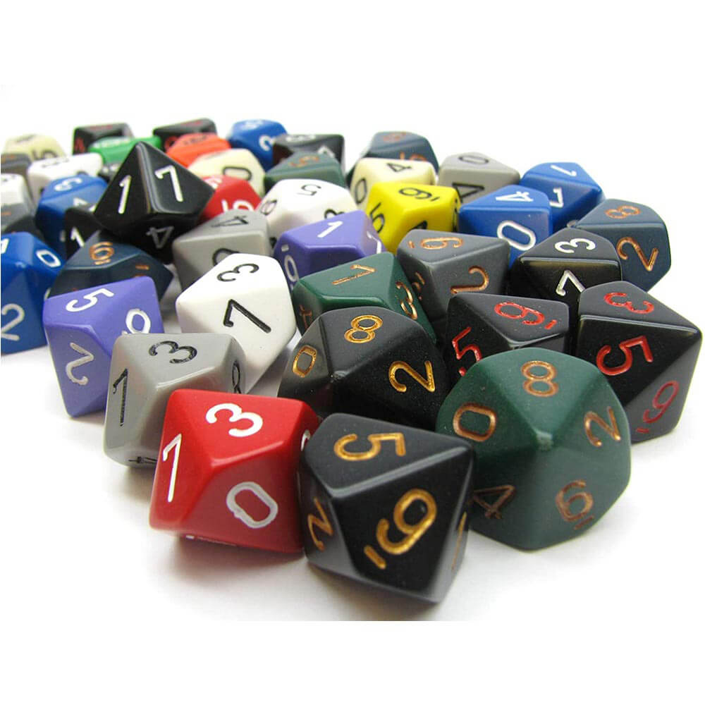 D10 DICE Assorteret Loose Polyhedral (50 terninger)