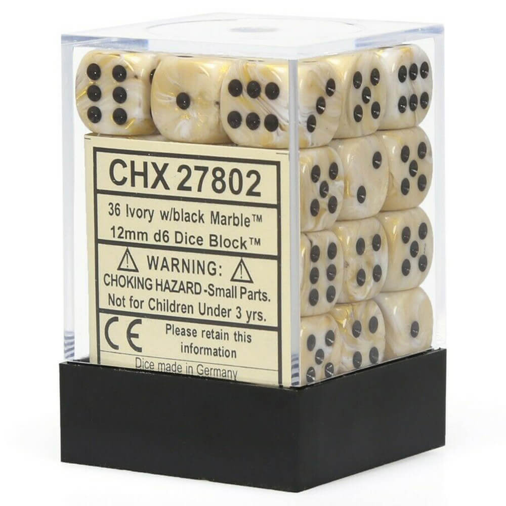 D6 DICE Mármore 12mm (36 dados)