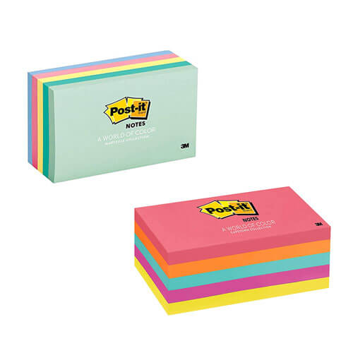 Post-it Notes 73x123mm Assorted (5pk)