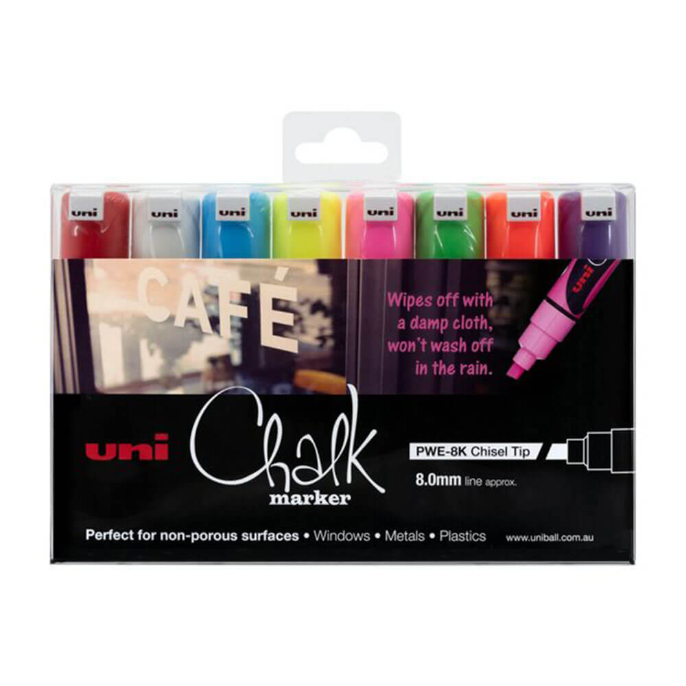 Marker Uni Chalk 8,0 mm Tip de ciseau assorti