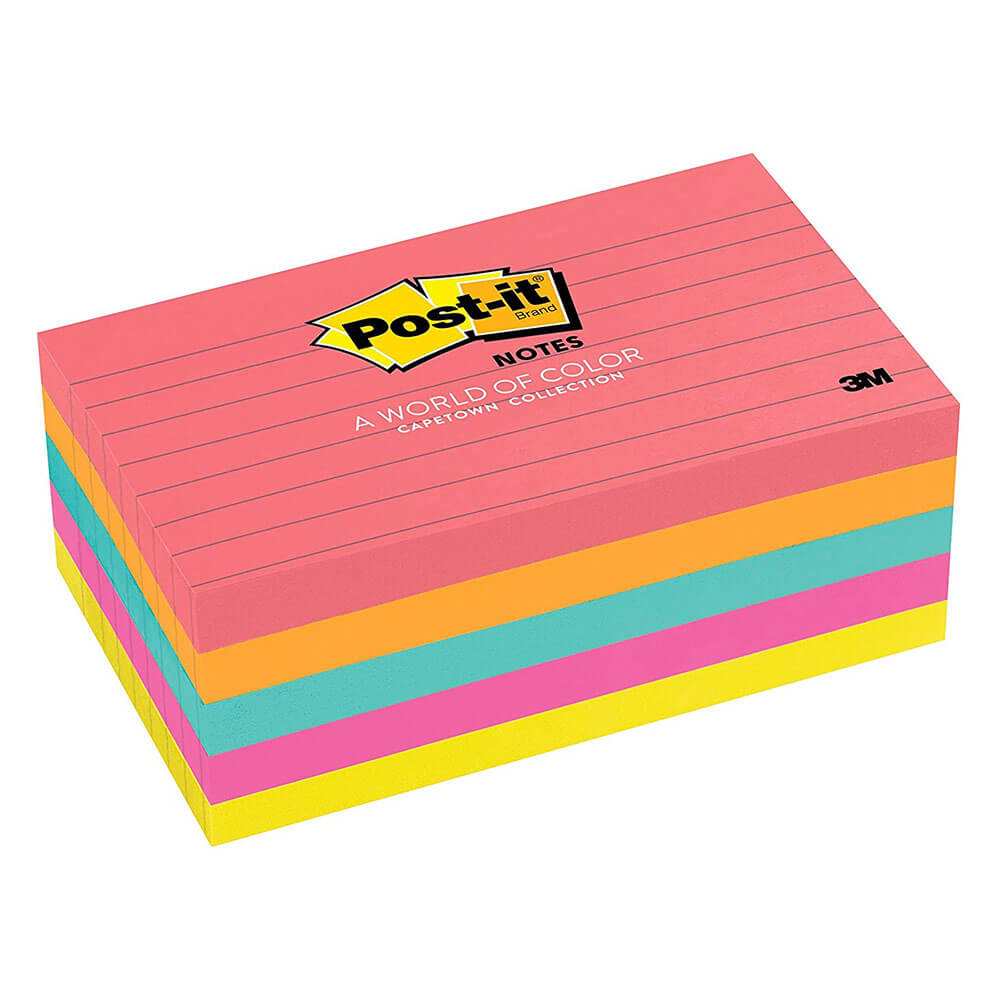 Post-it-anteckningar fodrade diverse 73x123mm (5pk)