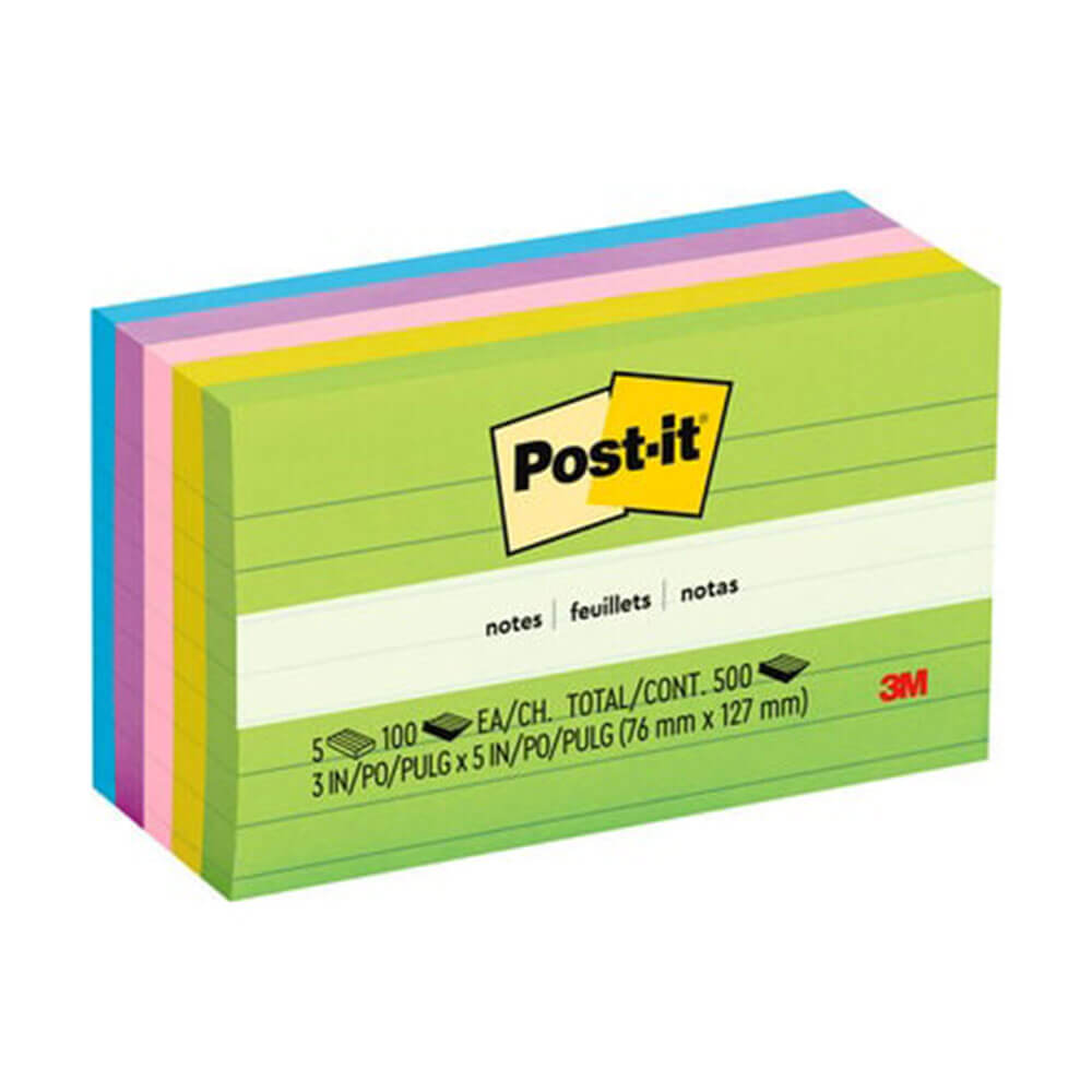 Post-it-Zettel, liniert, sortiert, 73 x 123 mm (5 Stück)