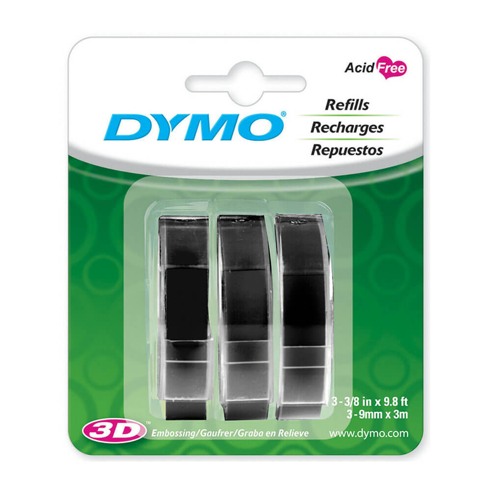 Dymo präglingsbandetikett 9mmx3m (3pk)