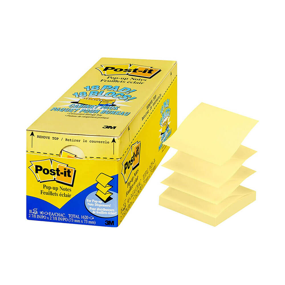 Post-it Cabinet Pack Pop-up-Notizen 76 x 76 mm (18 Stück)