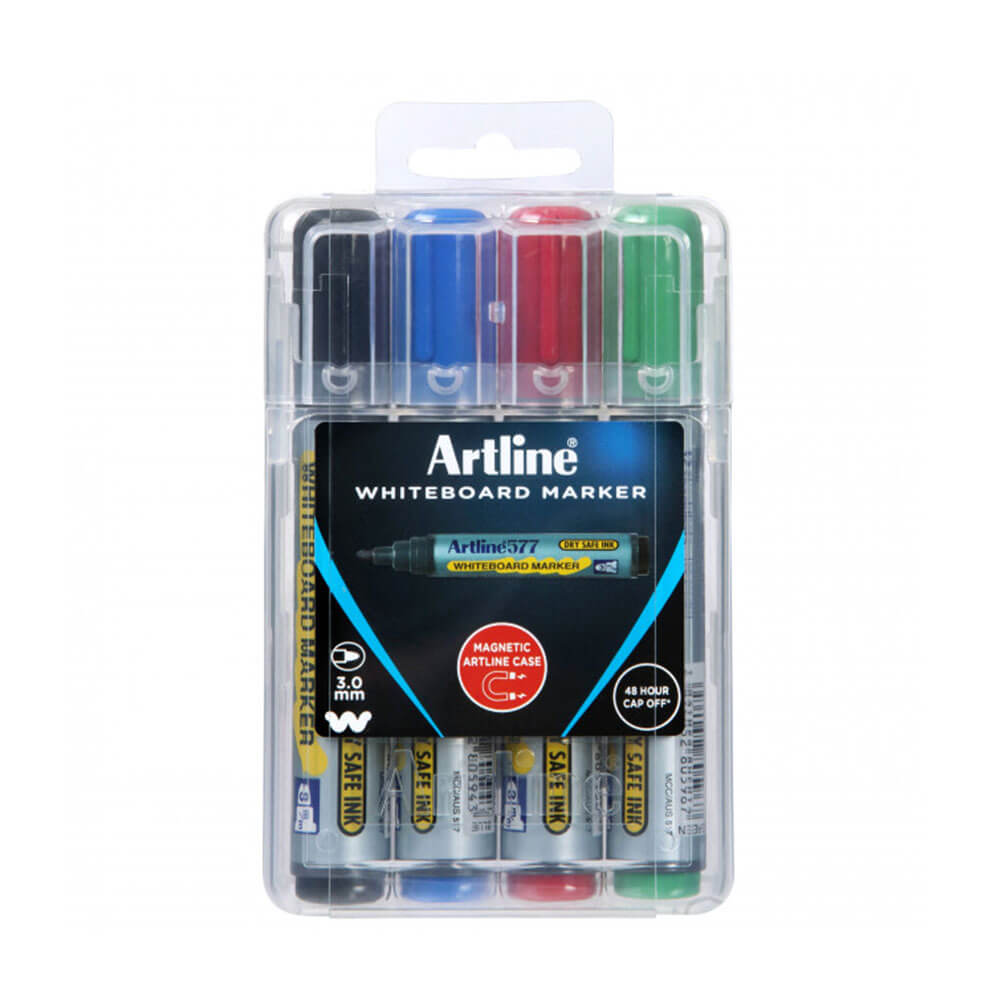 Artline Whiteboard Marker in Hard Case 2mm Assorted