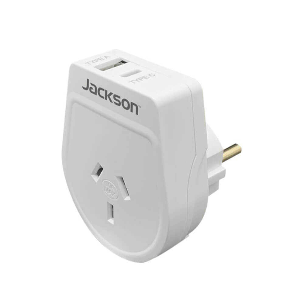 Jackson Industries utgående USB-A & C reiseadapter