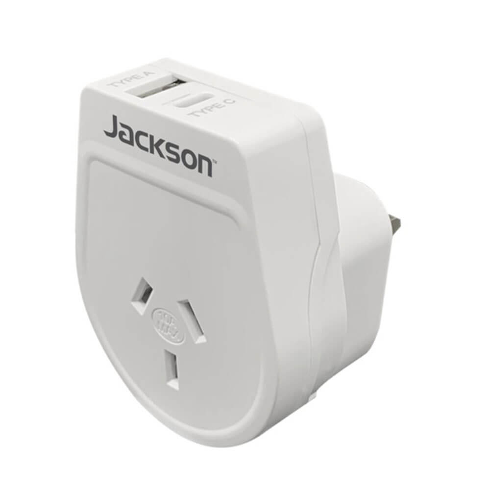 Jackson Industries udgående USB-A & C rejseadapter