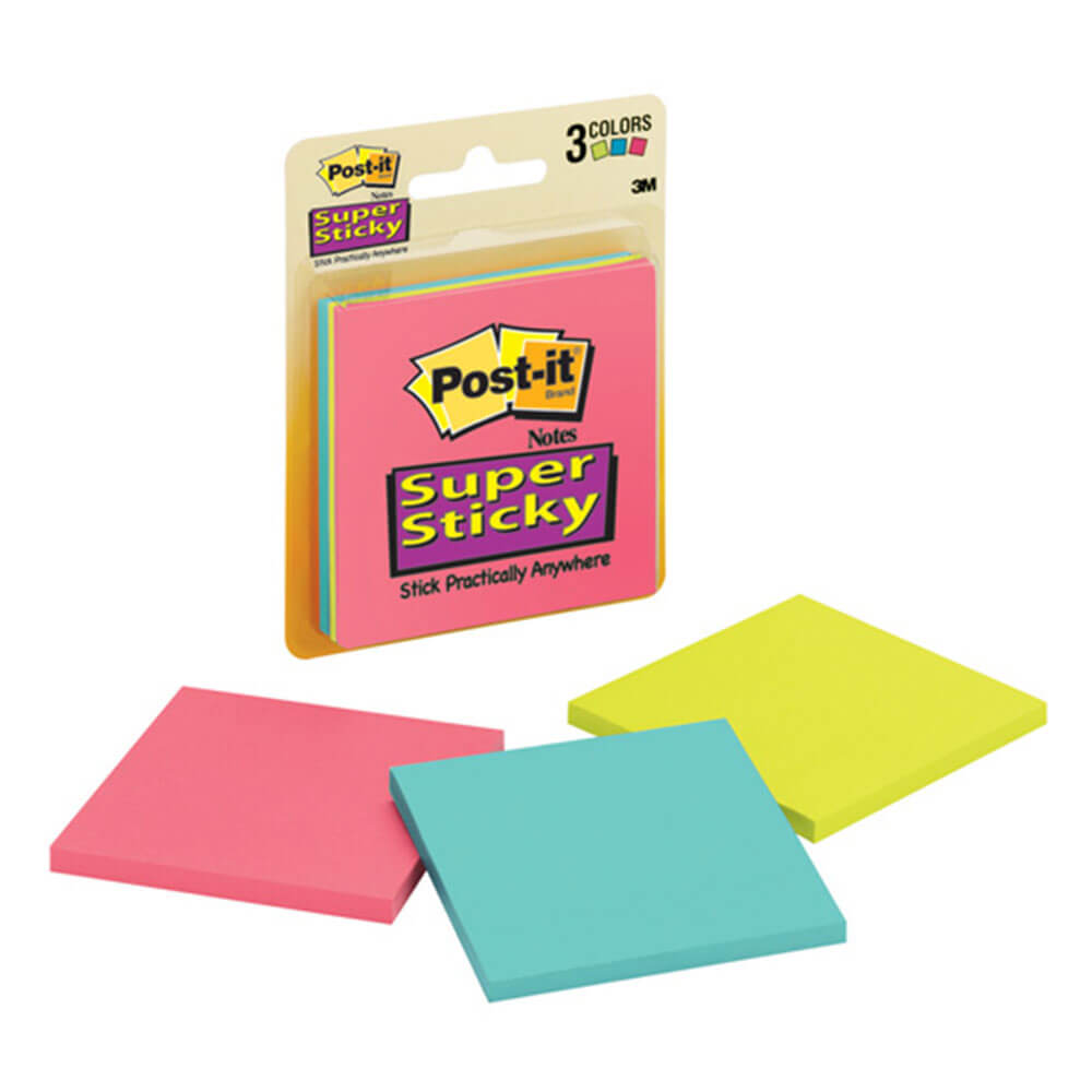 Post-it Super Sticky Notes 76x76mm (3 kuddar)