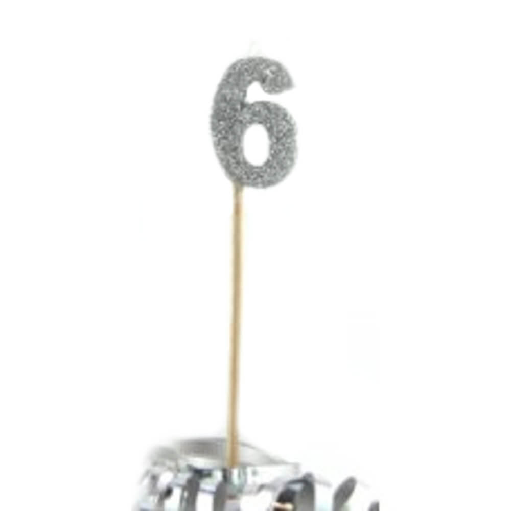 Alpen Glitter Long Stick Vela (plata)