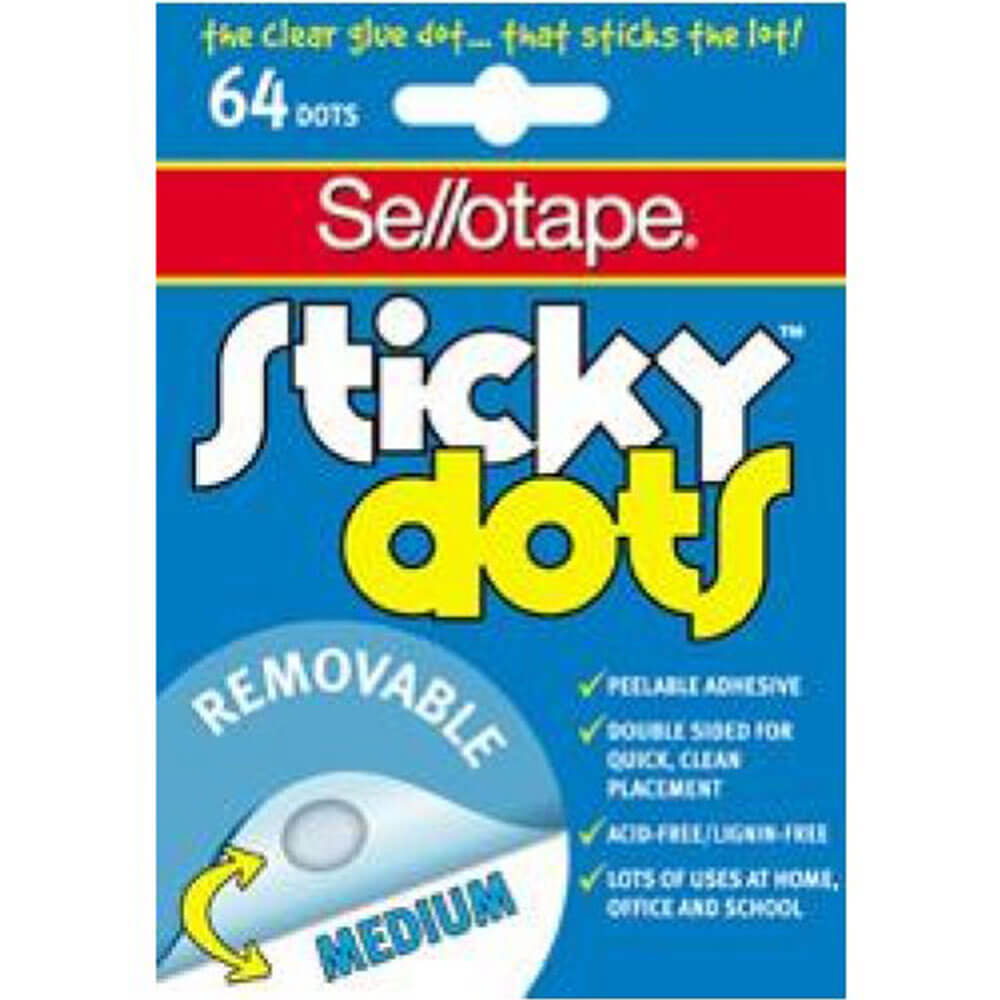 Sellotape klissete prikker medium (64 prikker)